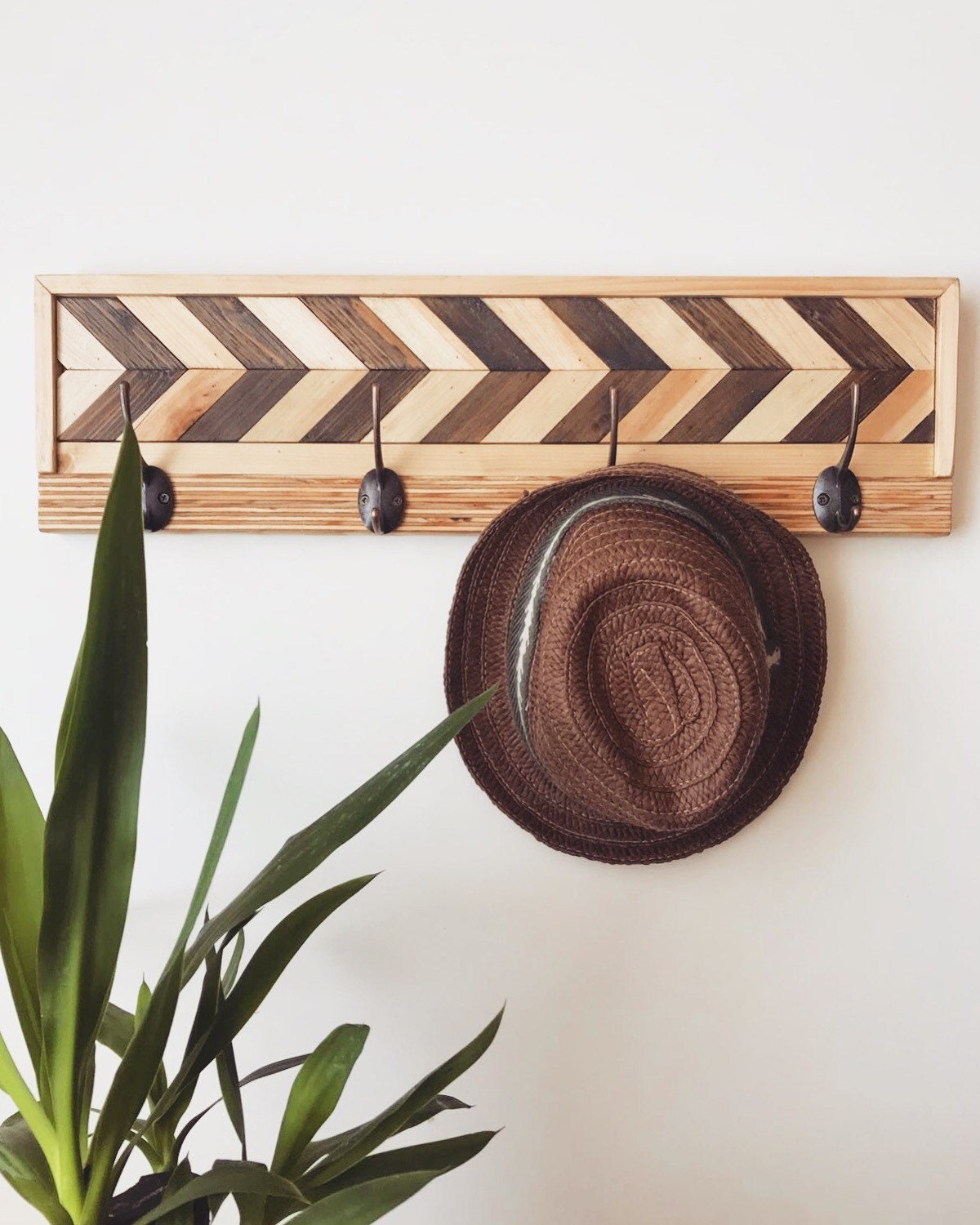 Wood Wall Hooks Entryway Rustic Coat Rack