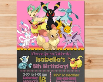Pokemon Invitation Etsy Pokemon Invitation Etsy