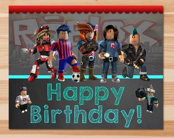 Roblox Birthday Invite Roblox Invitation Roblox Party Etsy - 