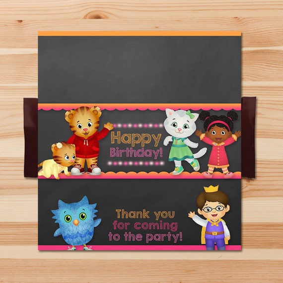 Girl Daniel Tiger Birthday Candy Wrappers Pink Girl Daniel Etsy - roblox candy bar wrapper chalkboard roblox chocolate bar etsy
