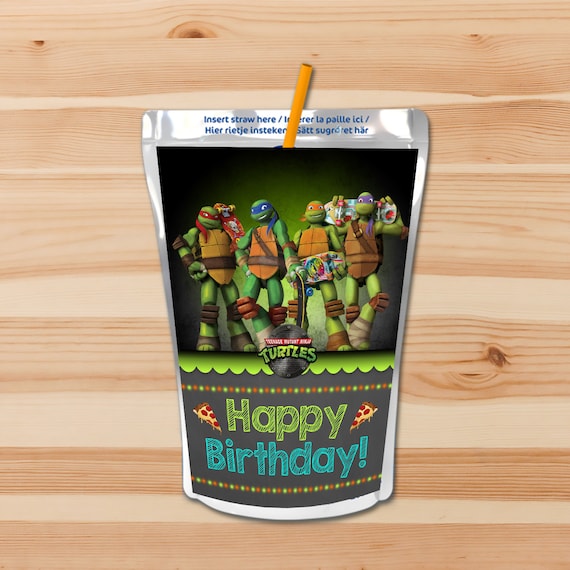 Teenage Mutant Ninja Turtles Capri Sun Label Green Ninja Etsy - girl roblox chip bag labels pink girl roblox snack bag label pink roblox birthday party printables roblox party favors 100925