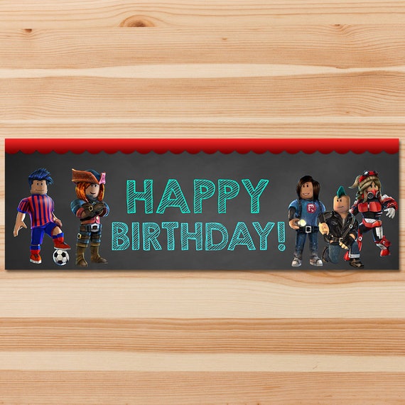 Roblox Happy Birthday Banner 1 X 3 Feet Roblox Birthday Etsy - roblox birthday banner free