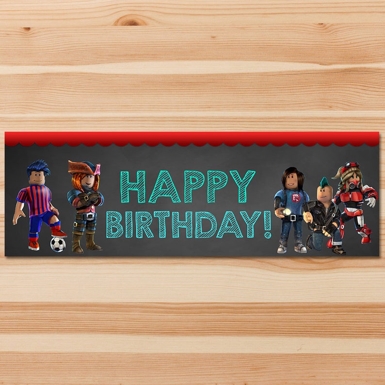 Roblox Happy Birthday Banner 1 X 3 Feet Roblox Birthday | Etsy
