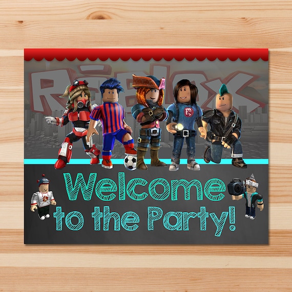 Roblox Welcome Sign Roblox Birthday Party Banner Roblox Etsy - backdrop roblox roblox party download poster roblox digital etsy