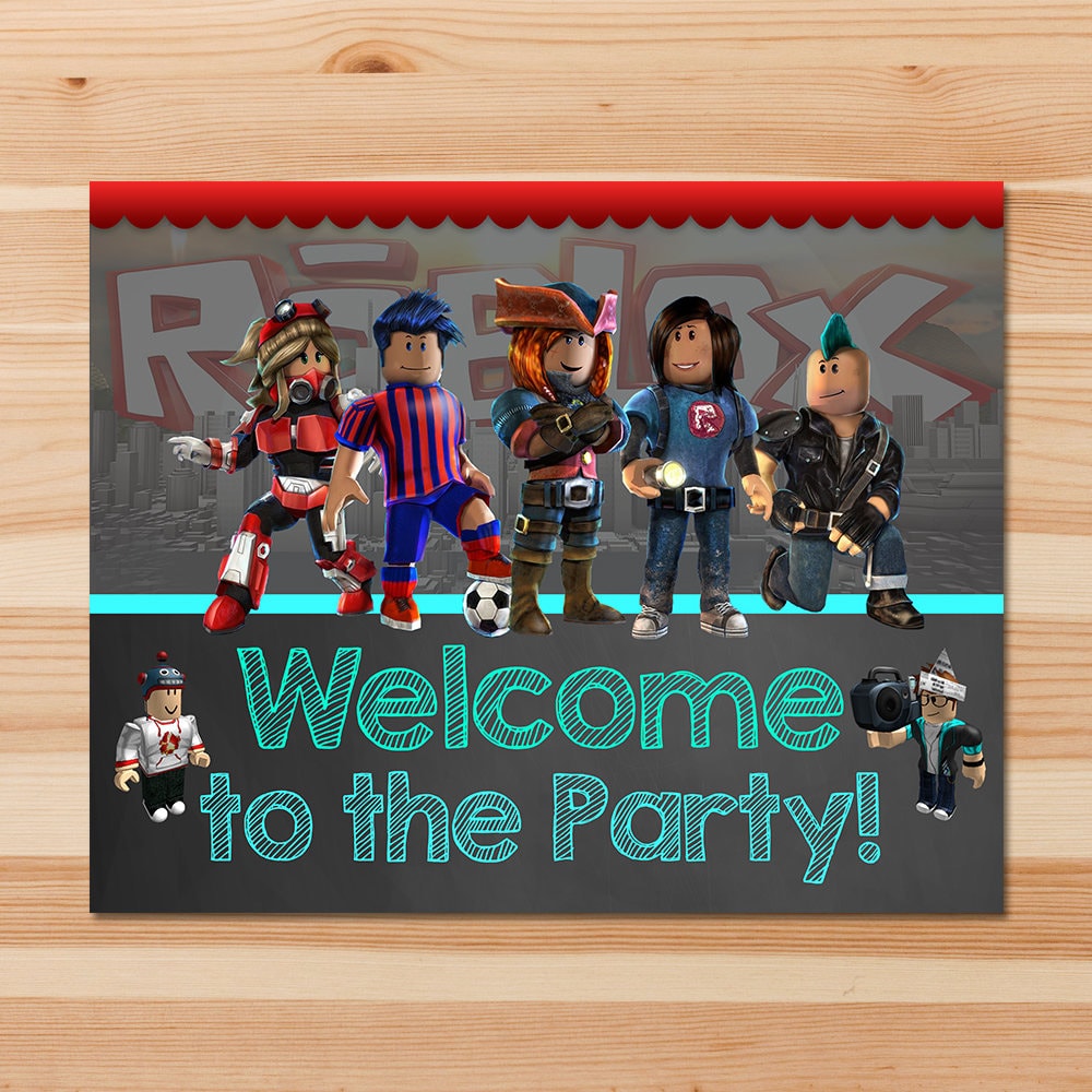 Roblox Welcome Sign Chalkboard Roblox Birthday Party | Etsy