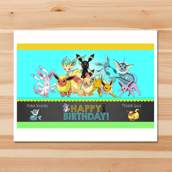 Pokemon Eevee Evolutions Chip Bag Labels Blue Girl Pokemon Etsy - this roblox capri sun label in a red and teal design is a perfect