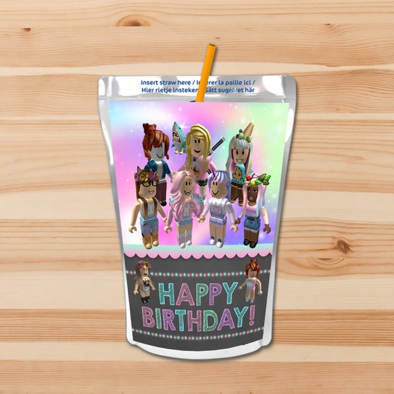 Girl Roblox Capri Sun Label Pink Girl Roblox Drink Label Etsy - details about roblox birthday party capri sun labels