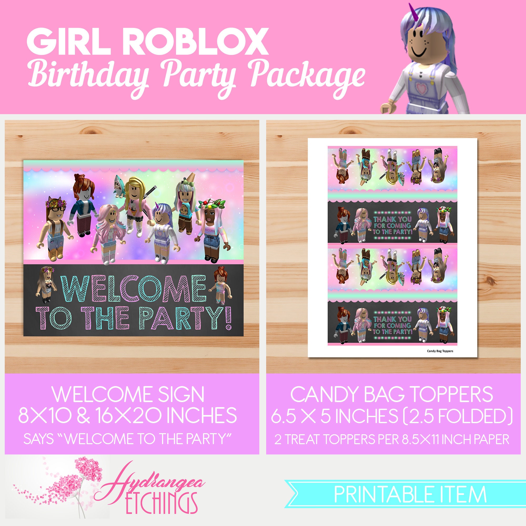 Girl Roblox Birthday Party Package Girl Roblox Party Etsy Il Nlg5 