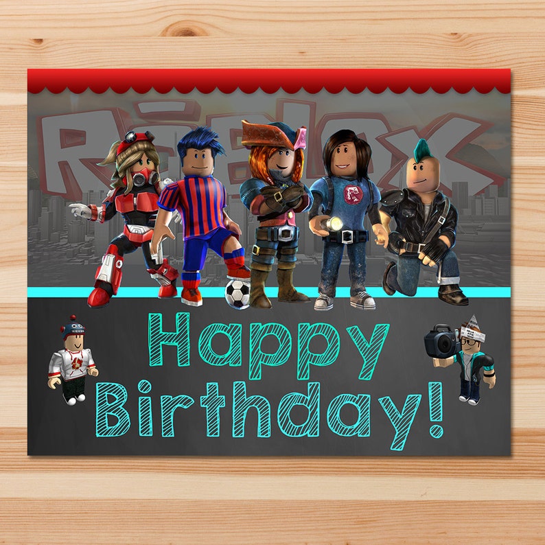 Roblox Happy Birthday Sign Chalk Roblox Birthday Banner Etsy - image 0