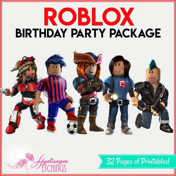 Roblox Birthday Party Package Red Teal Roblox Party Package Supplies Roblox Party Printables Roblox Party Favors 100501 - roblox food tents chalkboard roblox birthday party