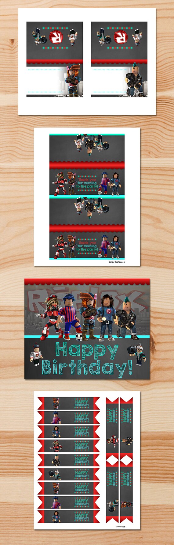 Roblox Birthday Party Package Red Teal Roblox Party Package Printable Instant Download Party Package Roblox Party Favors 100501 - roblox match party game roblox party match game roblox party printable roblox printables roblox birthday party games 100501
