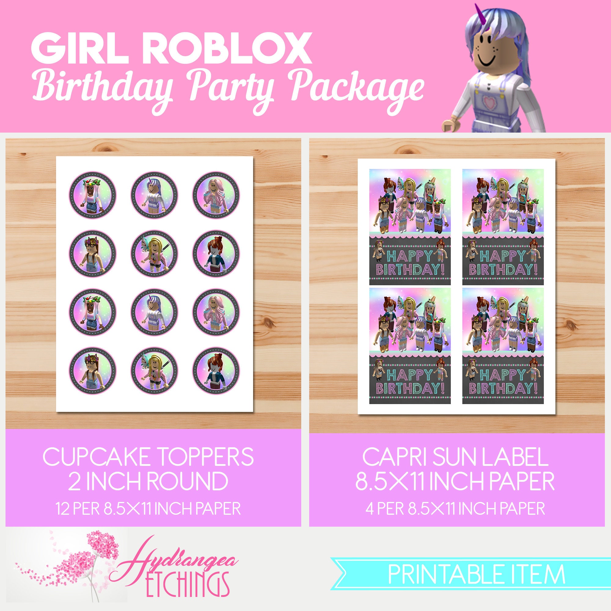 Girl Roblox Birthday Party Package Girl Roblox Party Etsy Il 3urf 