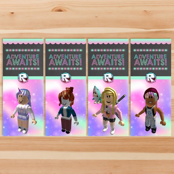 girl roblox bookmark set printable pink roblox roblox etsy