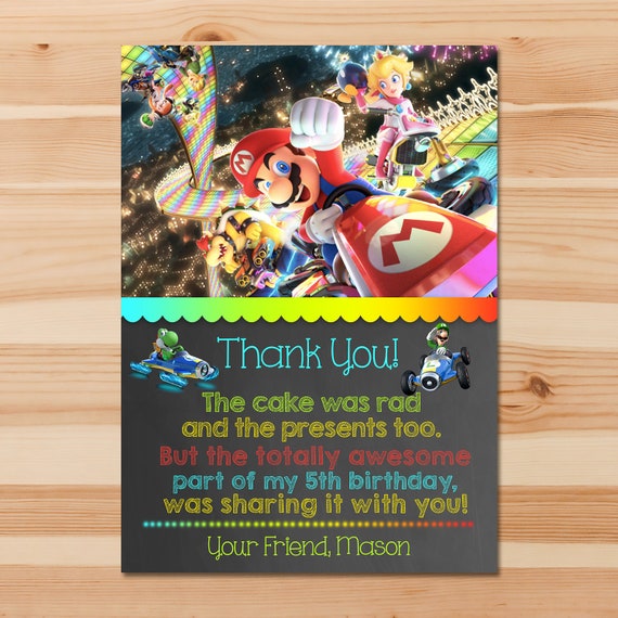 Mario Kart Merci Carte Mario Kart Anniversaire Merci Mario Etsy Mario Kart Merci Carte Mario Kart Anniversaire Merci Mario Etsy