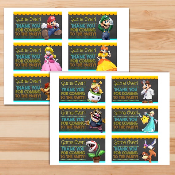 Super Smash Brothers Ultimate Party Tags Super Mario Set Super Smash Brothers Favor Tags Super Smash Brothers Party Printables 100898 - daisy celebrates roblox birthday party printable files in