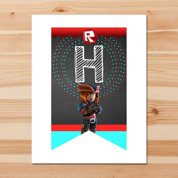 Roblox Happy Birthday Banner Roblox Birthday Banner Roblox Birthday Party Roblox Party Bunting Roblox Printable Sign 100501 - roblox boy outfits id roblox youtube banner