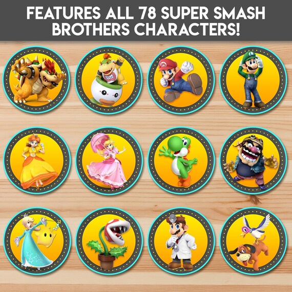 78 Characters Super Smash Brothers Ultimate Cupcake Toppers Super Smash Brothers Stickers Super Smash Brothers Party Printables 100898 - making kirby a roblox account