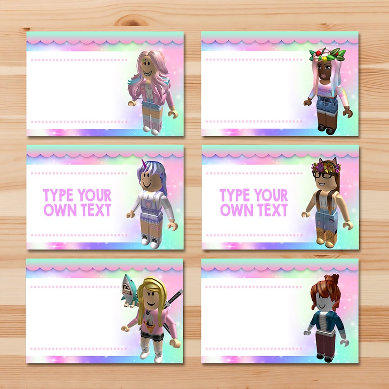 Girl Roblox Food Tents Pink Girl Roblox Food Labels Roblox Birthday Party For Girls Roblox Printables Roblox Party Favors 100925 -