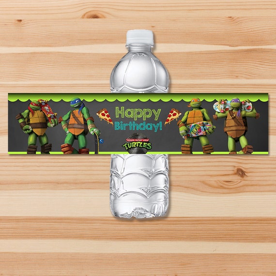 Teenage Mutant Ninja Turtles Drink Label Green Ninja Etsy