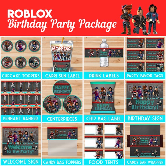 Roblox Birthday Party Package Red Teal Roblox Party Package Supplies Roblox Party Printables Roblox Party Favors 100501 - roblox match party game roblox party match game roblox party printable roblox printables roblox birthday party games 100501