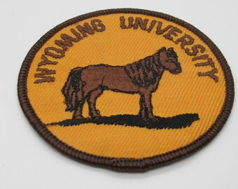 Wyoming University Cowboys Horse Vintage Sew On 3 Circular Patch