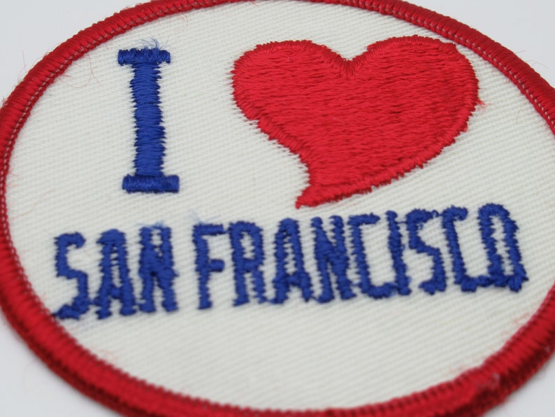 I Love Heart San Francisco California Souvenir Travel Sew On 3 Circle Patch