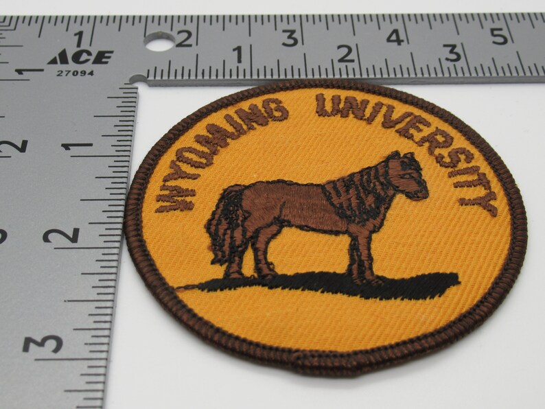 Wyoming University Cowboys Horse Vintage Sew On 3 Circular Patch