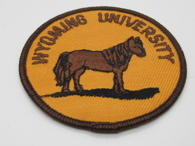Wyoming University Cowboys Horse Vintage Sew On 3 Circular Patch