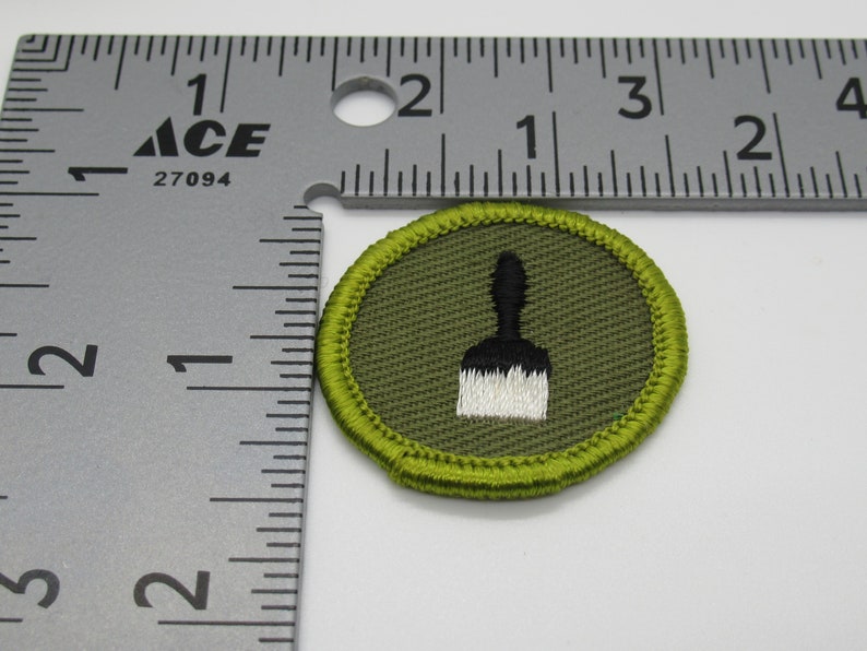 1961-1968 Khaki Rolled Edge Sew On Merit Badge Patch Boy Scout Painting Type F