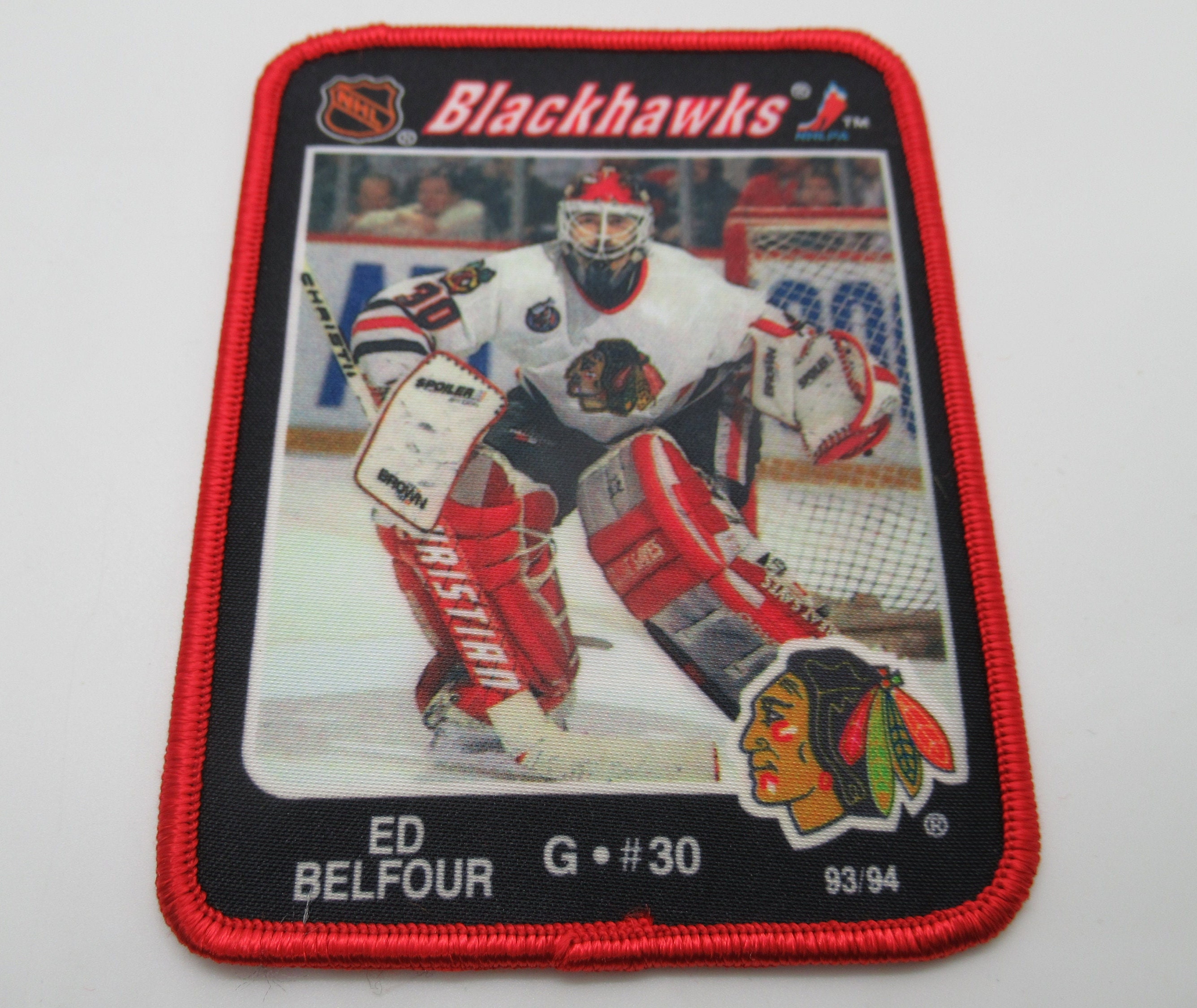 Ed Belfour 1994 Chicago Blackhawks Vintage Away Throwback NHL