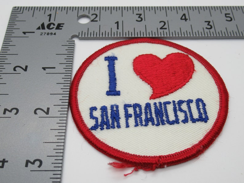 I Love Heart San Francisco California Souvenir Travel Sew On 3 Circle Patch