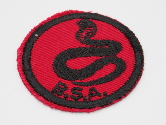 Striking Cobra BSA Boy Scout Vintage Sew On Circu… - image 1