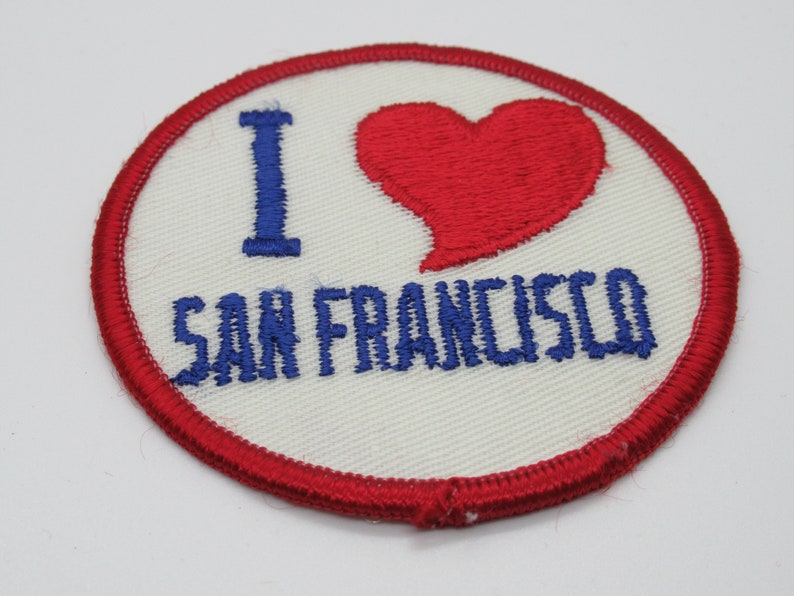 I Love Heart San Francisco California Souvenir Travel Sew On 3 Circle Patch