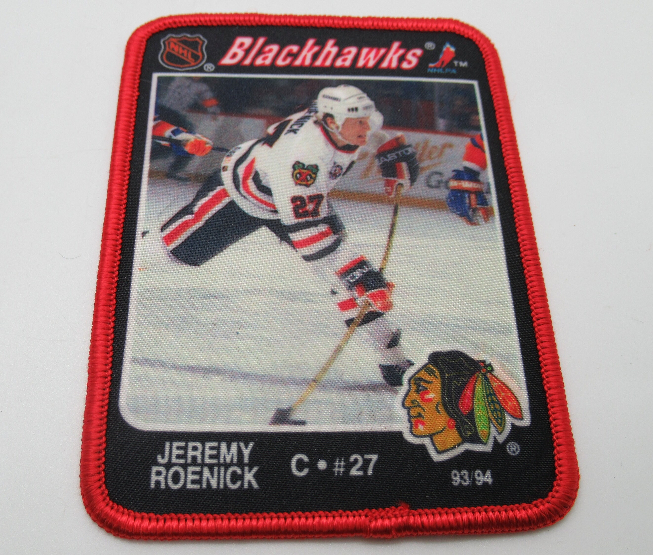 2 NHL Chicago Blackhawks Road Jersey Shoulder Patches (Green Sticks)