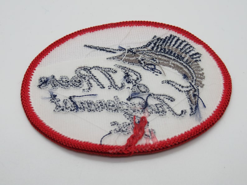 J J Reese Taxidermist Inc Fort Lauderdale Florida Vintage Oval Sew On Fishing Patch