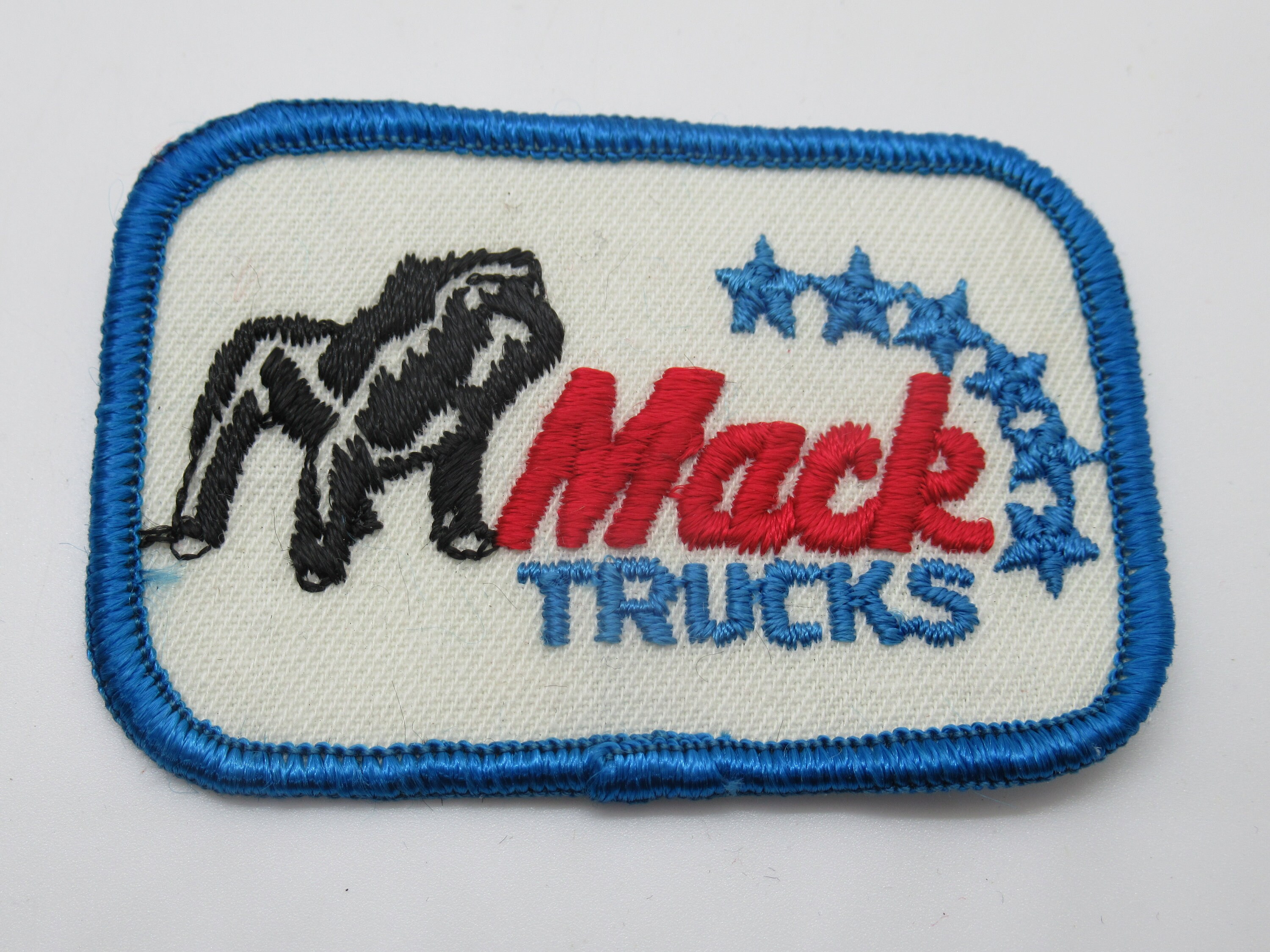 Jacket Embroidered Patch NEW Vintage Mack Truck Red Vest White & Blue #1 Hat 