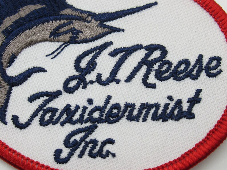 J J Reese Taxidermist Inc Fort Lauderdale Florida Vintage Oval Sew On Fishing Patch