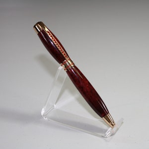Hand Made 24kt Gold Princess Twist Pen with Red Stone Swarovski crystals