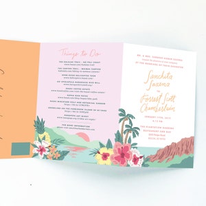 Wedding Invitation Map Tri-fold Invitation Hawaii Destination Wedding Any Location imagem 2