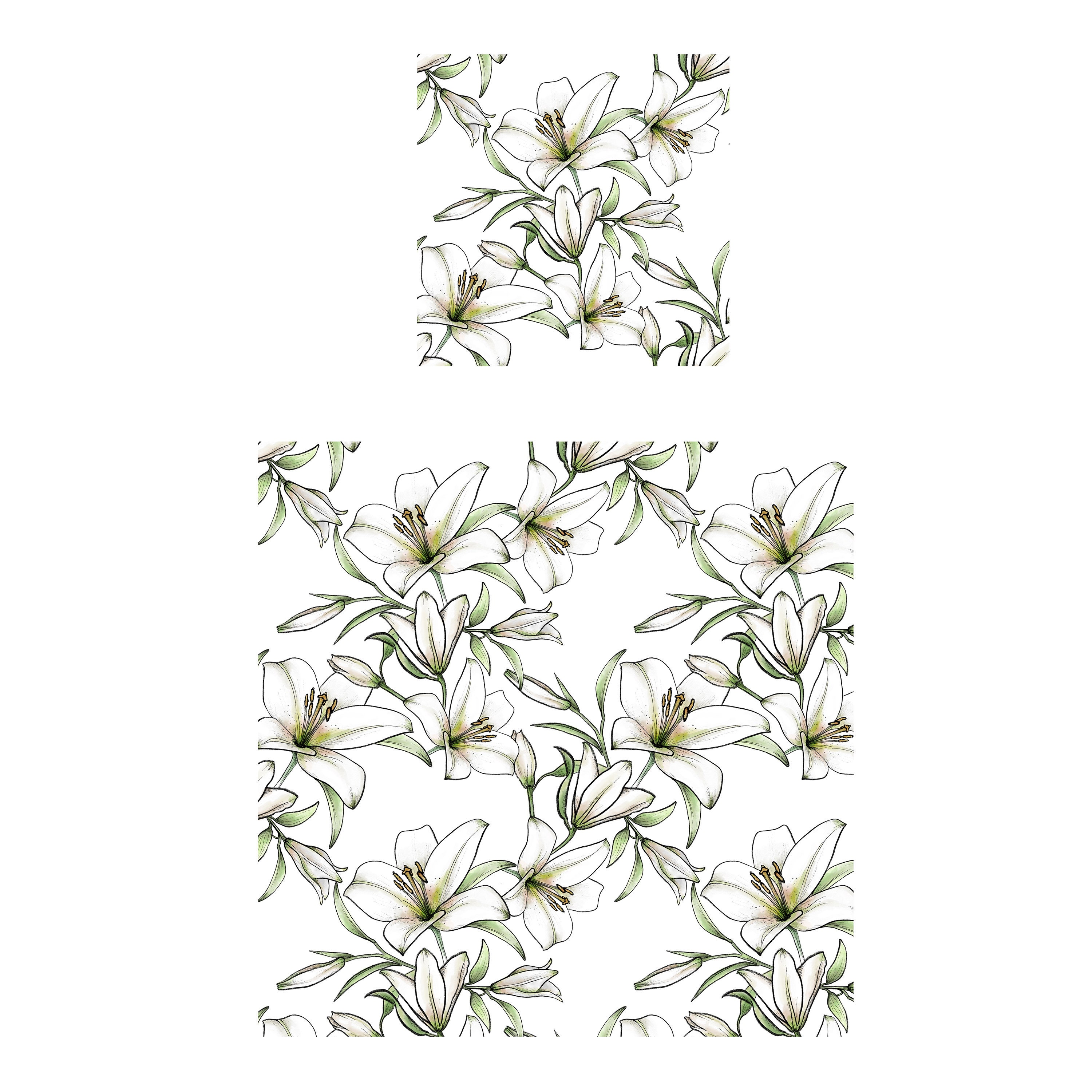 Dutch Lily- White- HD Hi-rez Repeating Pattern for Photoshop or ...