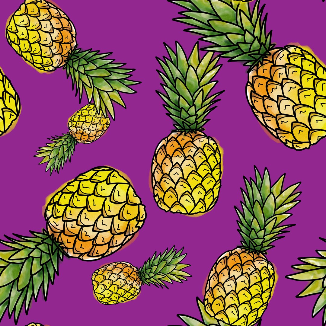 Pineapple Print Purple HD Hirez Repeating Pattern for or