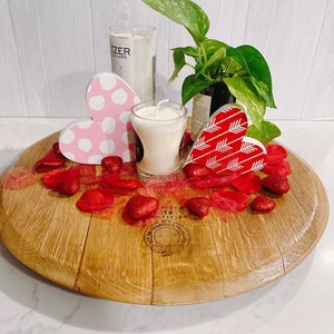 Wine Barrel Head Lazy Susan