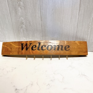 Barrel stave key holder -Welcome
