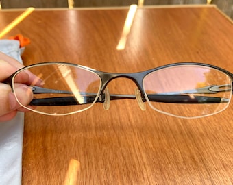 Vintage Oakley Prescription Frames, Brushed Chrome Glasses, Brand New