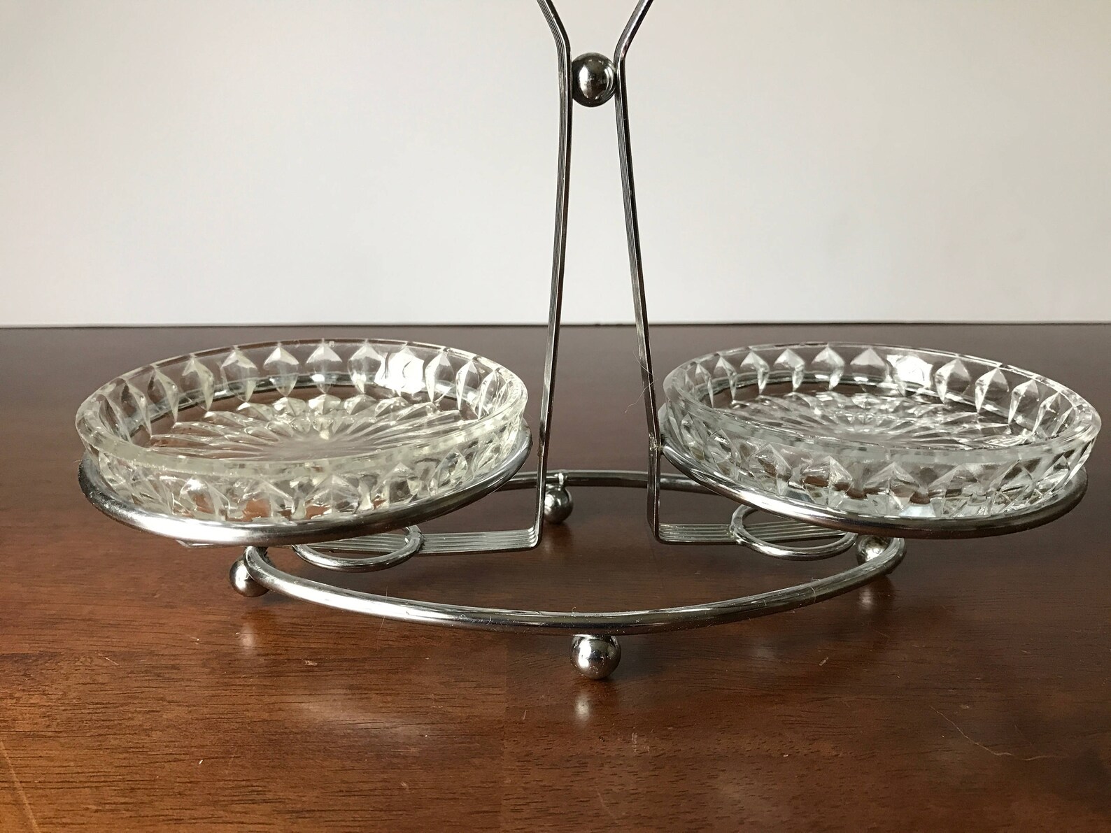 Vintage Condiment Dish, Condiment Set, Snack Set, Serving Set, Metal