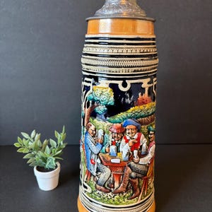 Large Beer Stein, Gerz Stein, Larger Stein, Excellent Condition with Beautiful Colors
