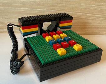 Vintage Lego Phone, 80s Multicoloured Phone, Original Box Phone 