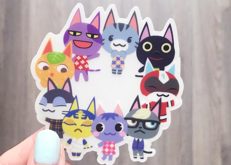 Animal Crossing Cat Villager Clear Vinyl Sticker - Etsy