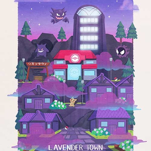 Celadon • Lavender Town • Pallet Town • Print • Poster