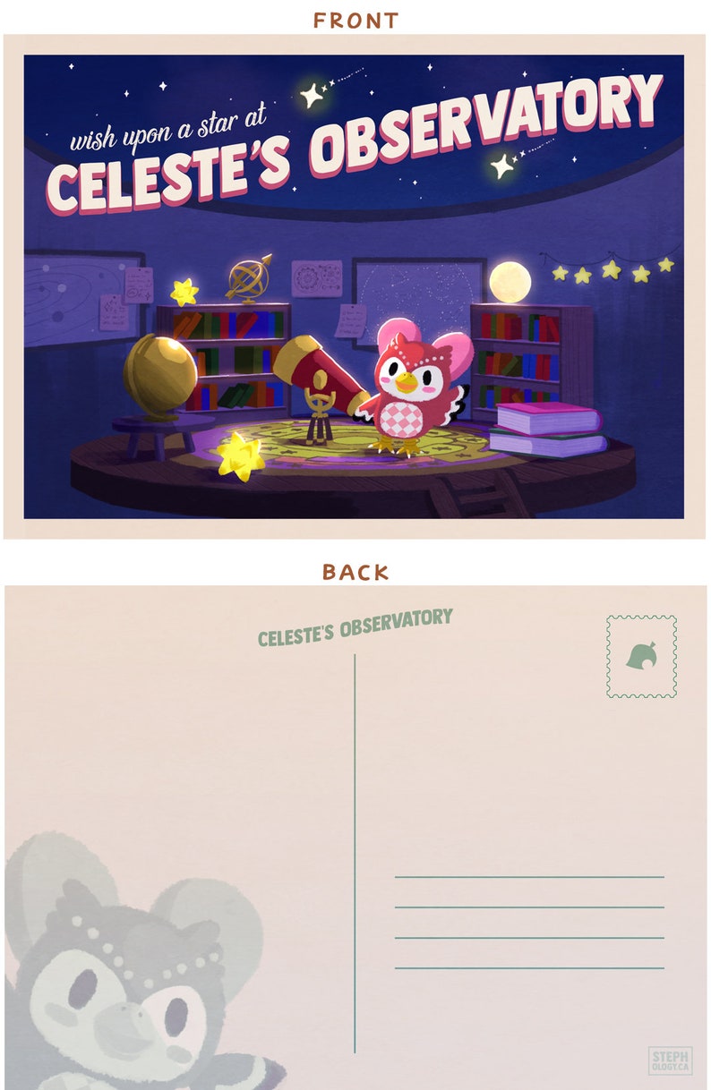 Celeste's Observatory Animal Crossing Mini Print/postcard Etsy UK